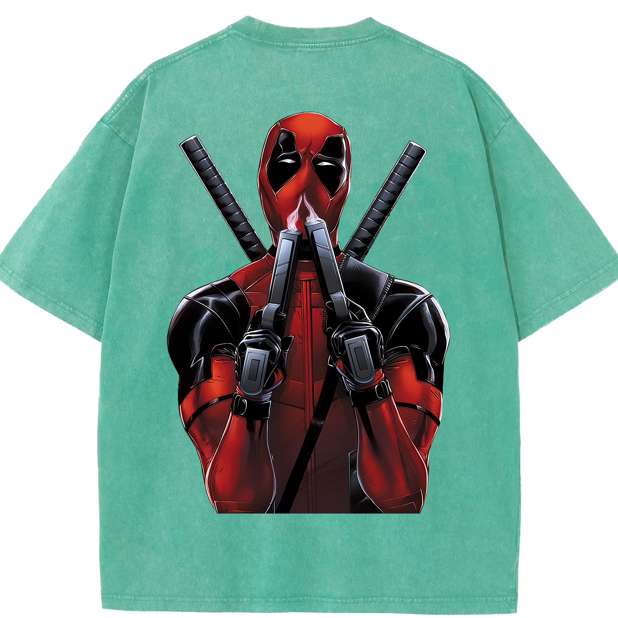 （画像用） Deadpool デッドプール 綿100% ヴィンテージ風 半袖Tシャツ（背面プリント）